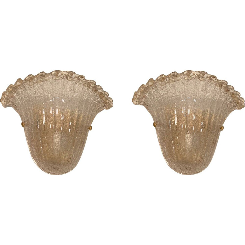 Pair of vintage Venetian Murano Sconces, UK 1960s