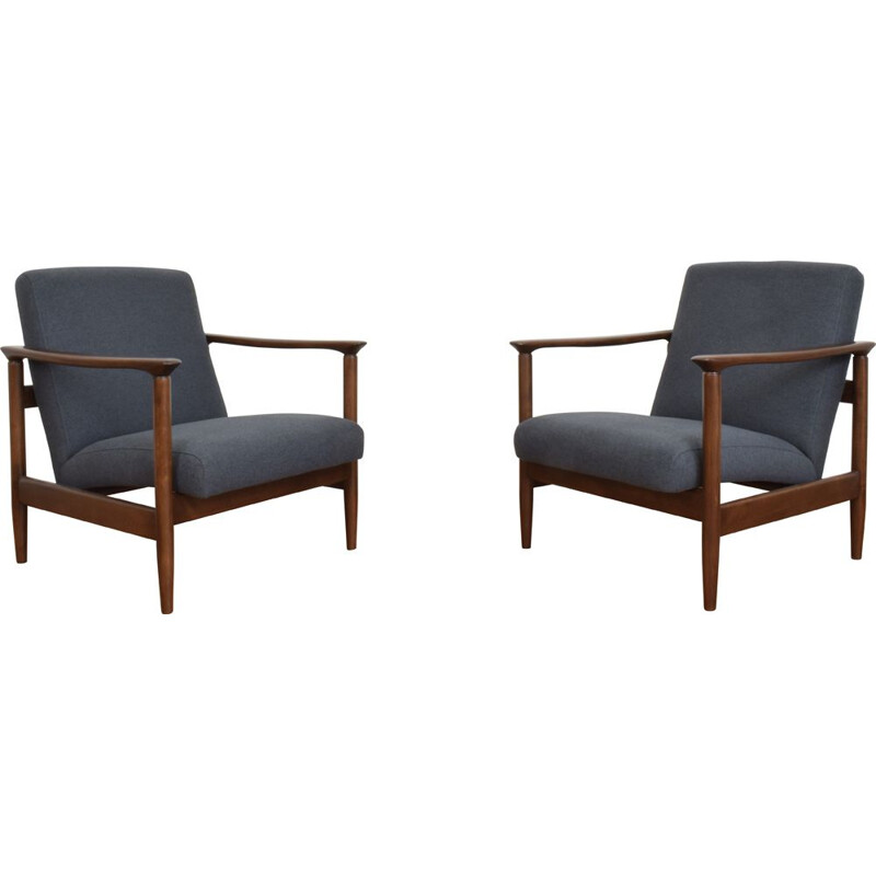 Pair of vintage Armchairs by Edmund Homa, Polish 1960s