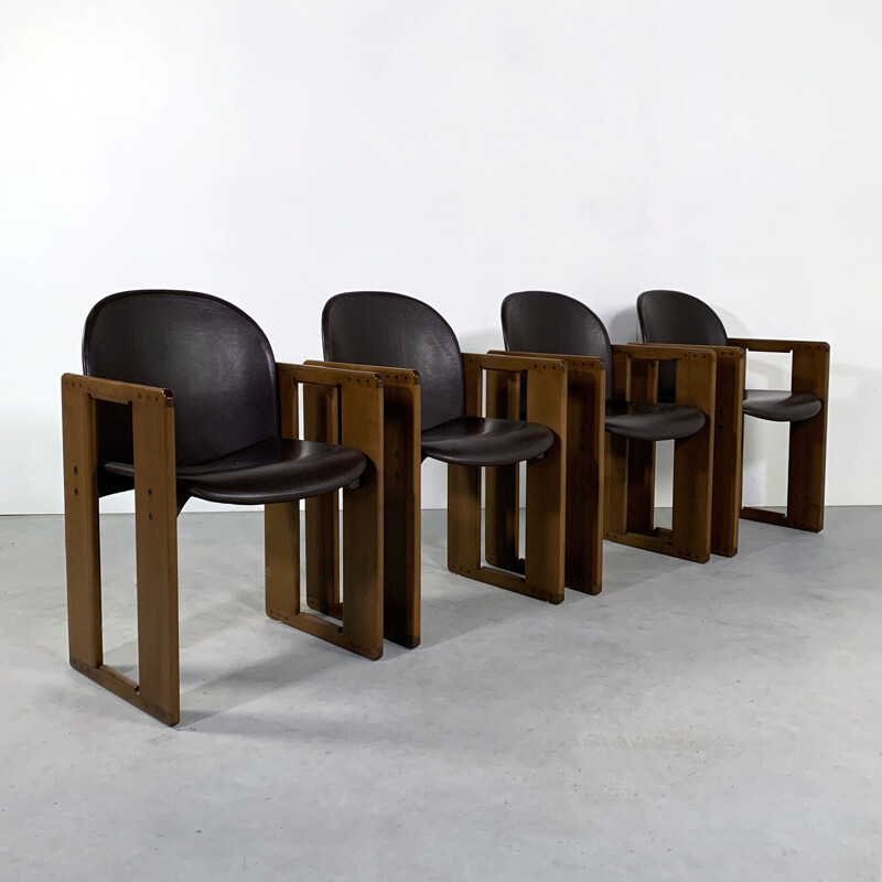 Set of 4 vintage Dialogo Dining Chairs by Afra & Tobia Scarpa for B&B, Italia 1970s