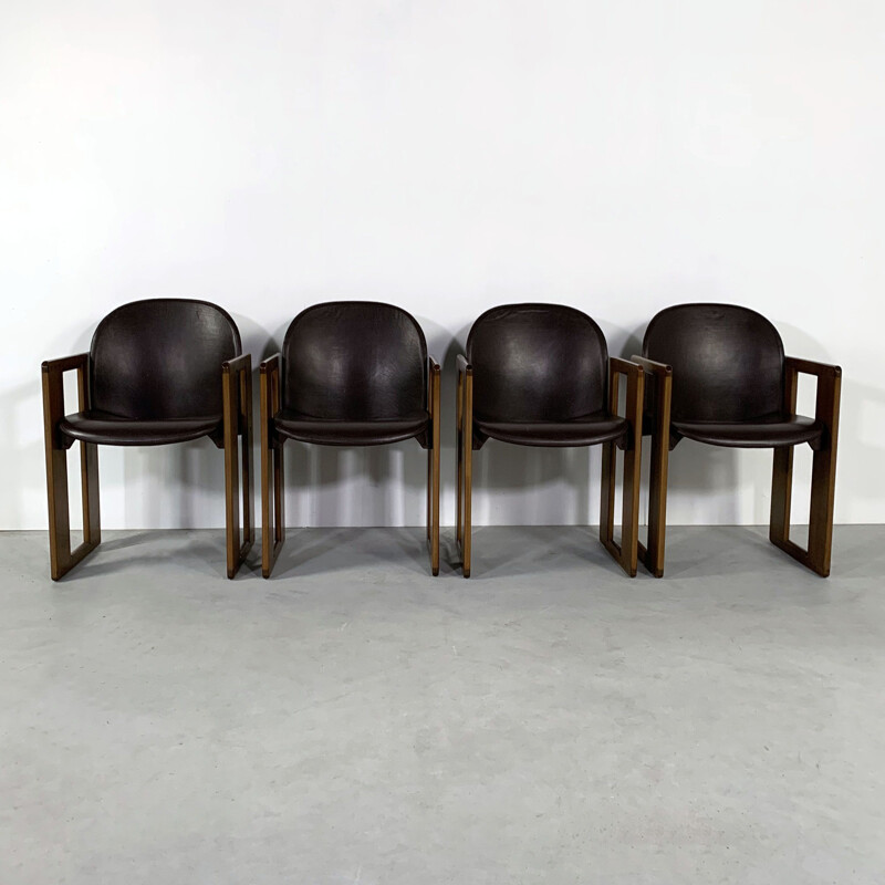 Set of 4 vintage Dialogo Dining Chairs by Afra & Tobia Scarpa for B&B, Italia 1970s