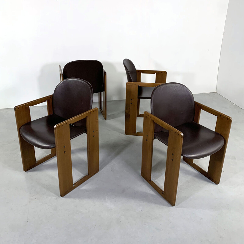 Set of 4 vintage Dialogo Dining Chairs by Afra & Tobia Scarpa for B&B, Italia 1970s