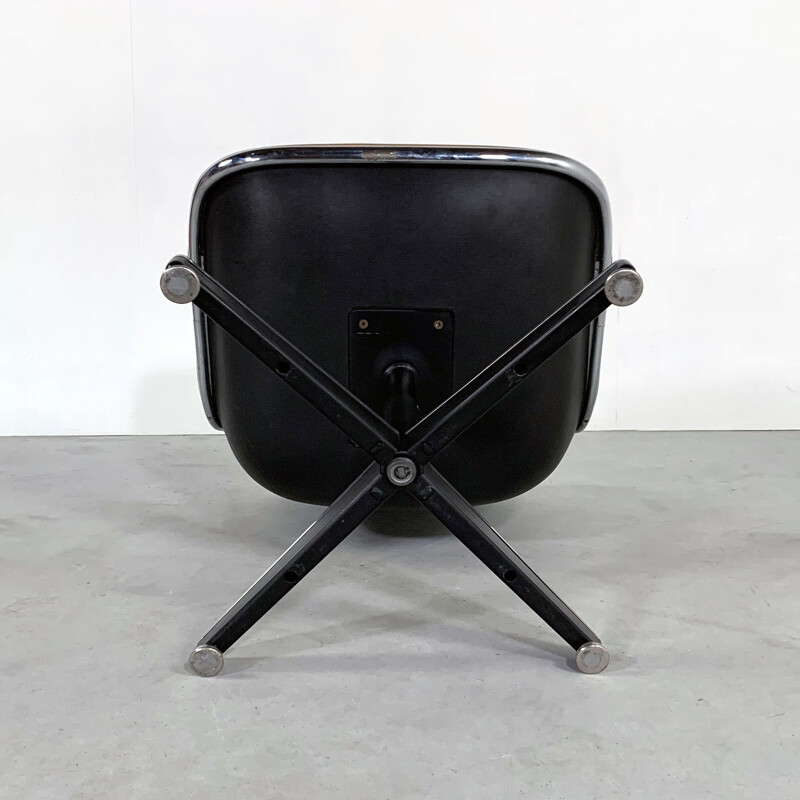 Vintage Camel Leather Office Chair by Charles Pollock for Knoll 1970s