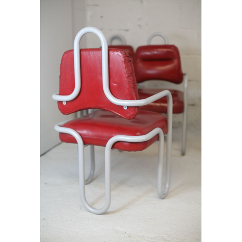 Set of 6 vintage chairs by Kwok Hoi Chan Steiner edition, France 1970s