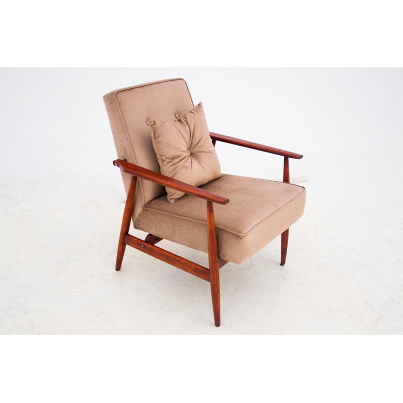 Vintage Beige Armchair by H. Lis, Poland 1960s