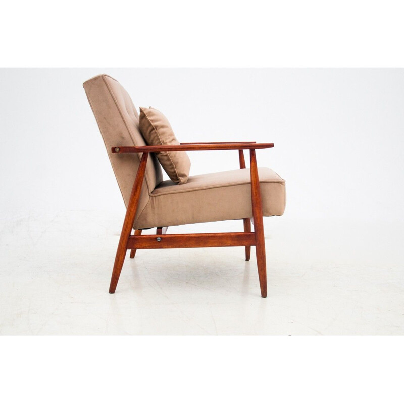 Vintage Beige Armchair by H. Lis, Poland 1960s