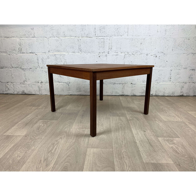 Vintage square teak coffee table by Domino Mobler, Scandinavian 1960s