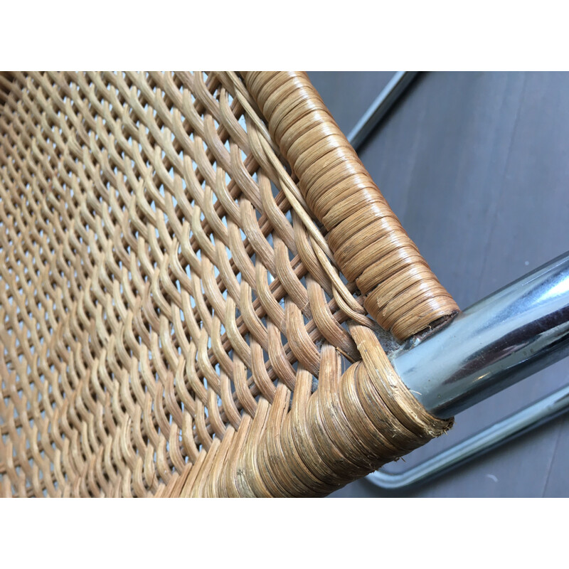 Vintage MR10 Rattan Chair by Mies van der Rohe 1970s