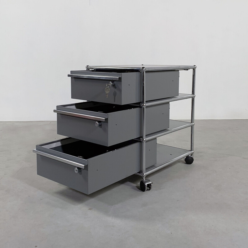 Vintage Office Trolley with locks by Fritz Haller & Paul Schärer for USM Haller 1980s