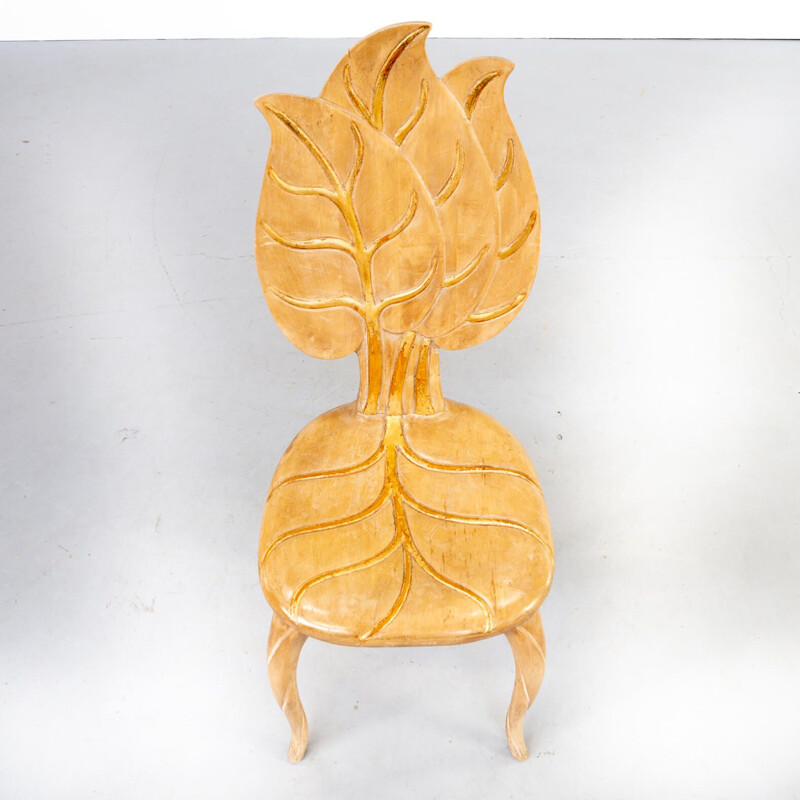 Set of 4 vintage Wooden Leaf Chair by Bartolozzi & Maioli, Italy 1970s