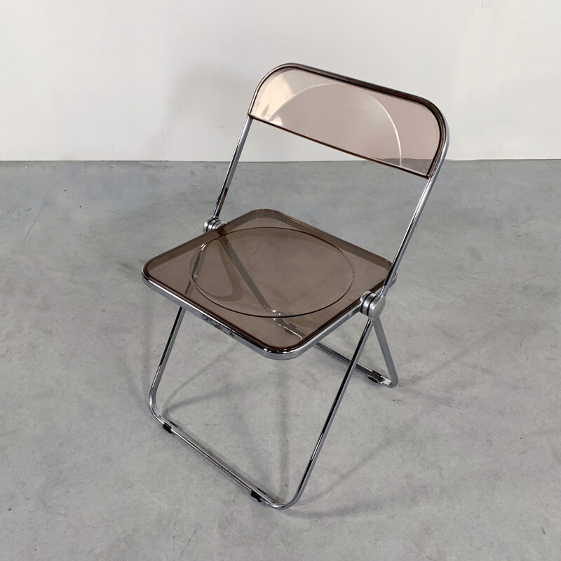 Vintage Smoke Pink Plia folding chair by Giancarlo Piretti for Castelli 1960s