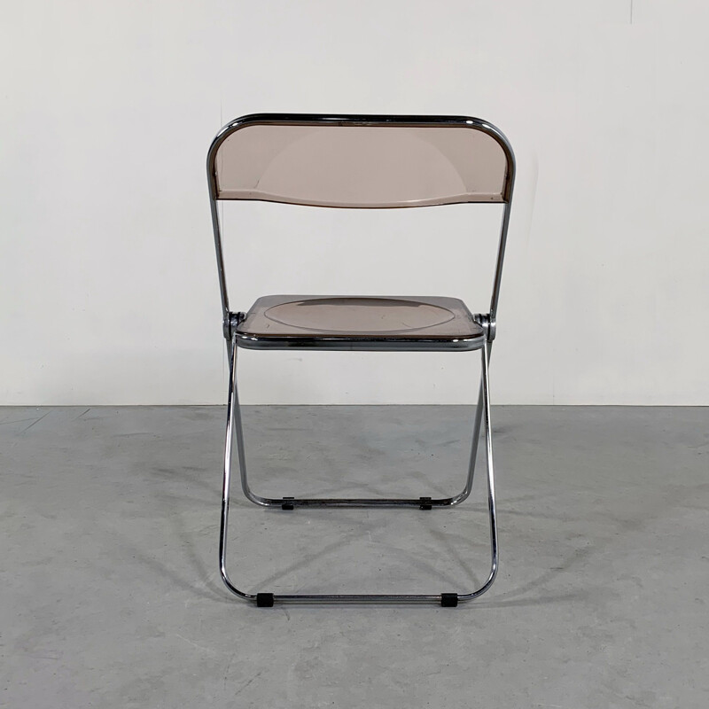 Vintage Smoke Pink Plia folding chair by Giancarlo Piretti for Castelli 1960s