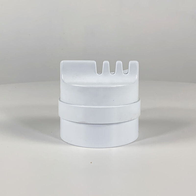 Vintage White Rotocenere Ashtray by Joe Colombo for Kartell 1970s