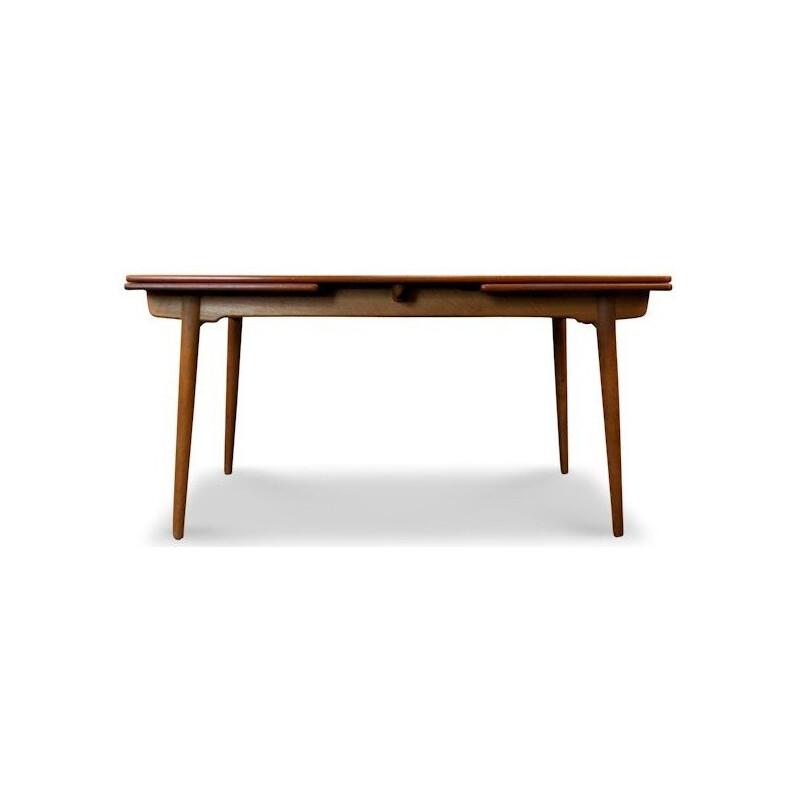 Extendable '"AT-312" Andreas Tuck dining table in teak and oak, Hans J. WEGNER - 1960s