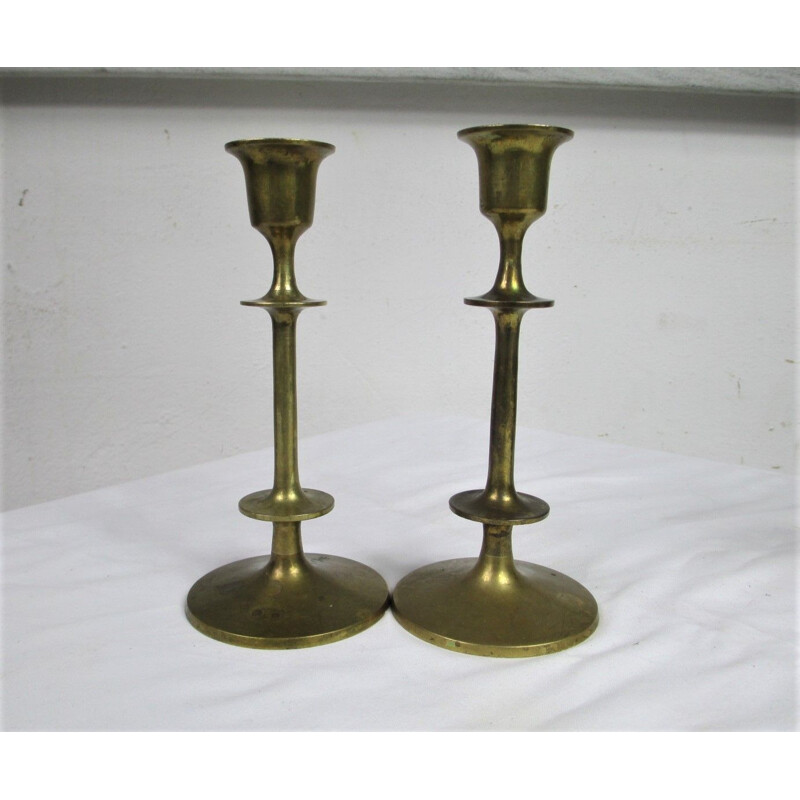 Pair of vintage brass candlesticks, 1970