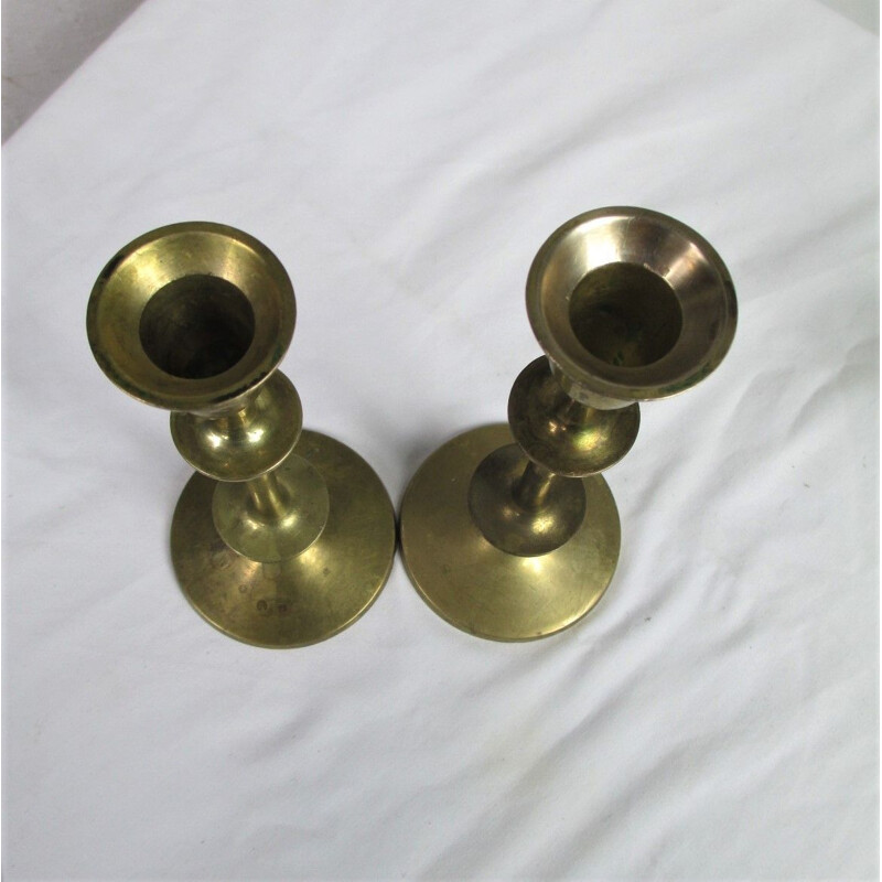 Pair of vintage brass candlesticks, 1970