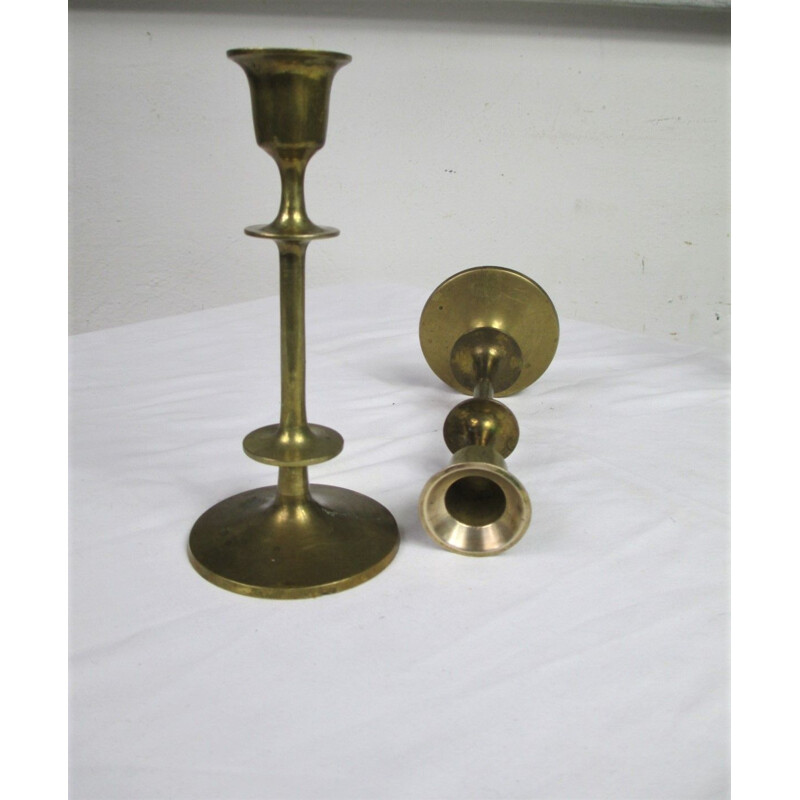 Pair of vintage brass candlesticks, 1970