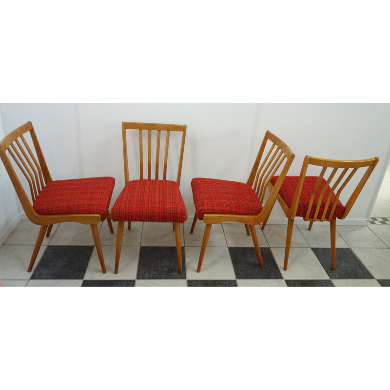 Set of 4 vintage dining chairs, czechoslovakia 1960s