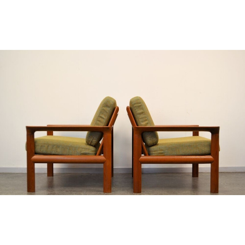 Pair of Scandinavian Komfort lounge chairs in teak, Sven ELLEKAER - 1960s