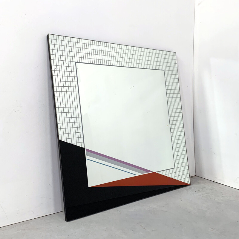 Vintage Wall Mirror by Eugenio Carmi 1980s