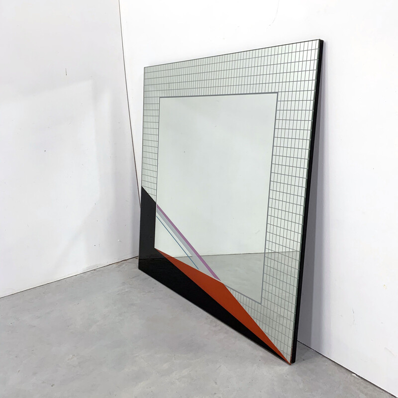 Vintage Wall Mirror by Eugenio Carmi 1980s