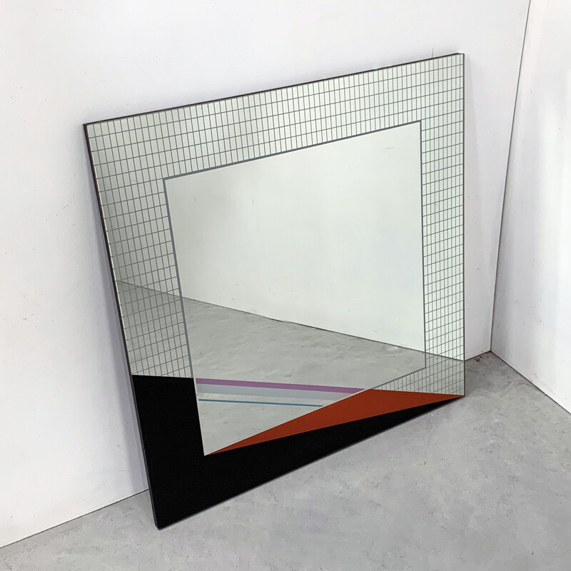 Vintage Wall Mirror by Eugenio Carmi 1980s