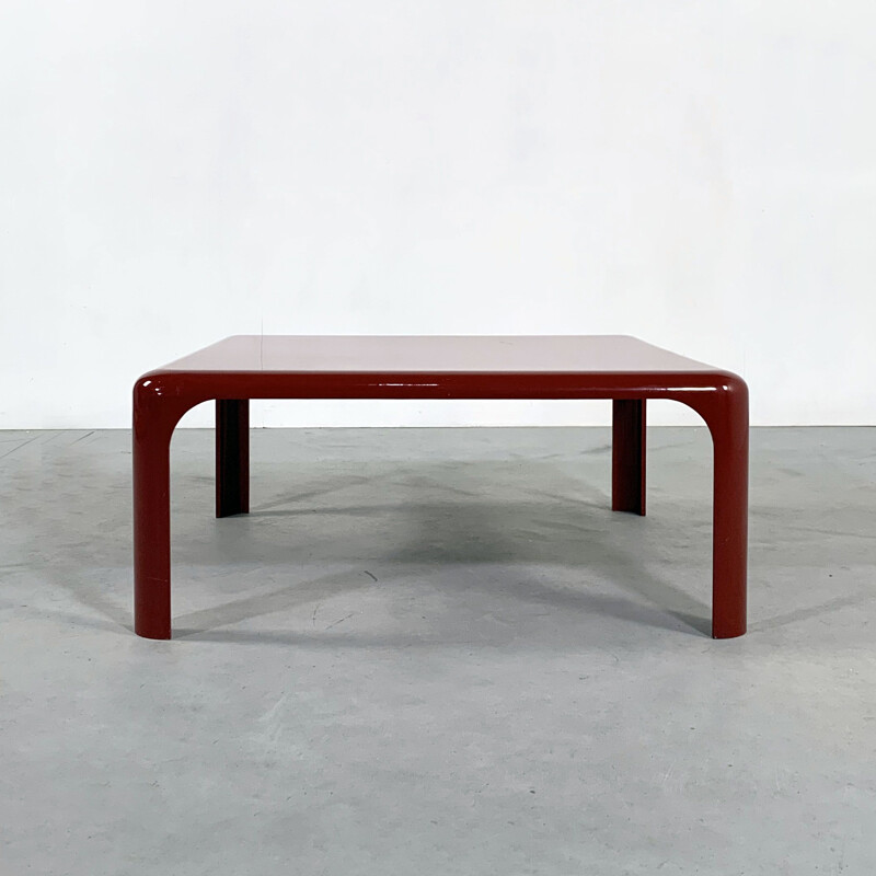 Vintage Burgundy Demetrio Coffee Table by Vico Magistretti for Artemide 1970s