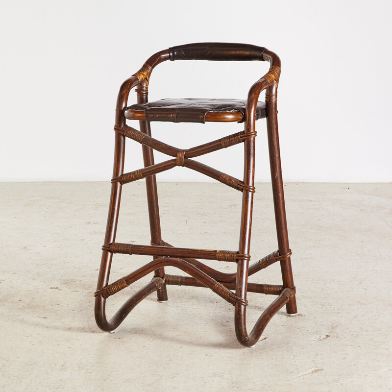 Vintage Bamboo Bar Stool