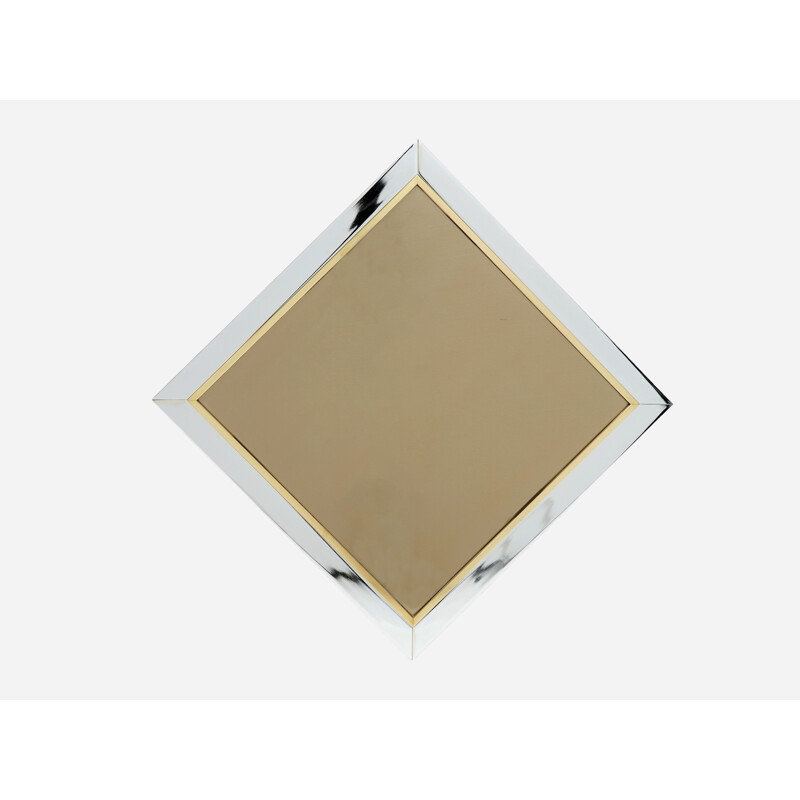 Vintage Belgo Chrome brass mirror 1970s