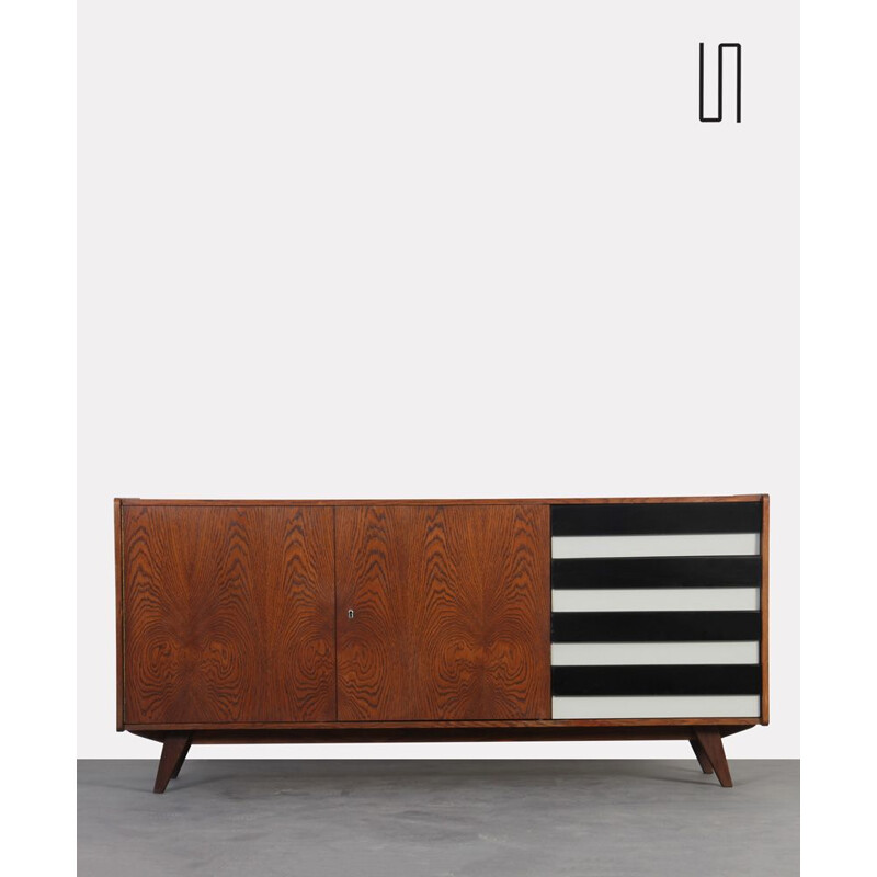 Vintage stained oak sideboard by Jiri Jiroutek for Interier Praha, Czech Republic 1960s