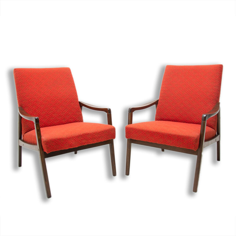 Pair of vintage armchairs by Jiří Jiroutek for Interiér Praha, Czechoslovakia 1970s