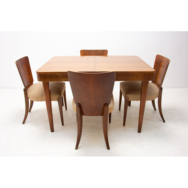 Vintage adjustable Dining Table by Jindřich Halabala, Czechoslovakia 1950s