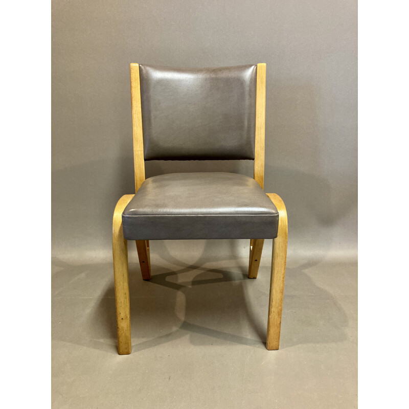 Set of 4 vintage beechwood chairs by Paul Bode 1950s