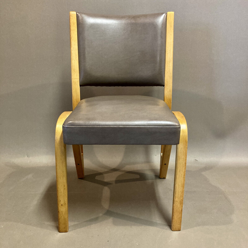 Set of 4 vintage beechwood chairs by Paul Bode 1950s