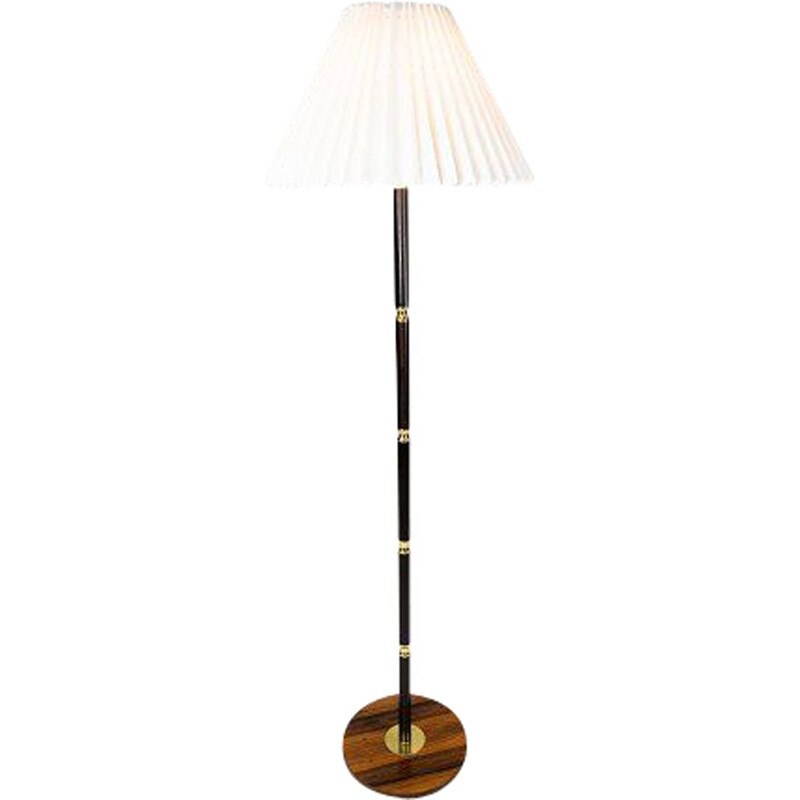 Vintage rosewood and brass Floor lamp, Danish 1960s