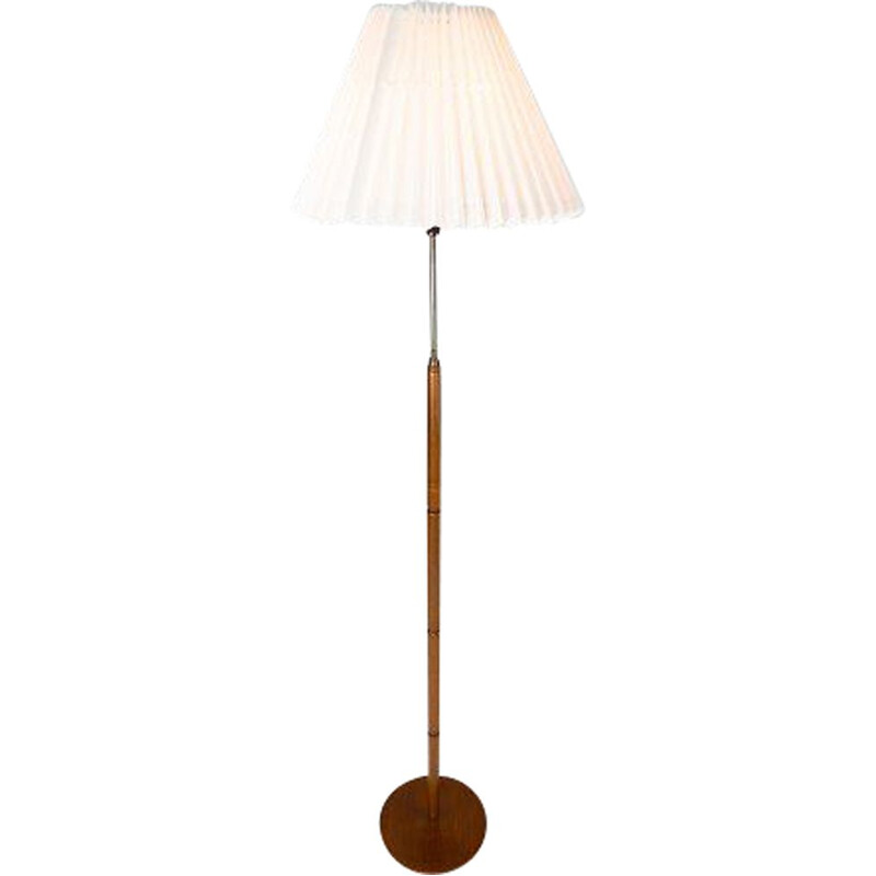 Vintage teak and brass floor lamp, Danish 1960s