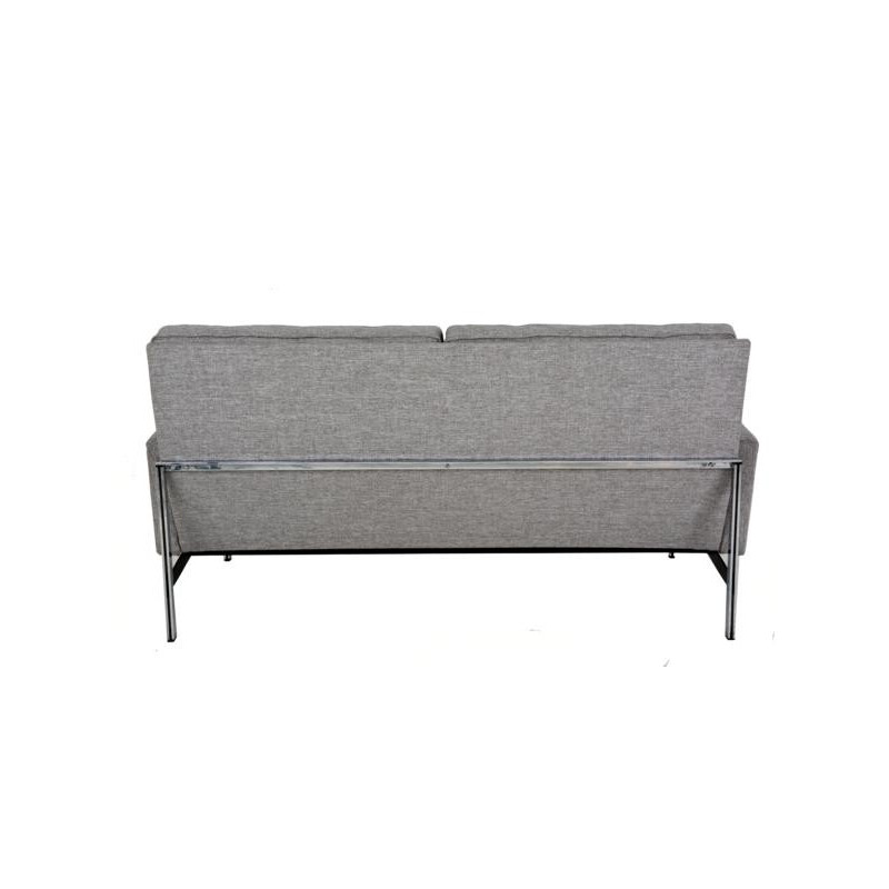 Sofa in metal and grey fabric, Florence KNOLL - 1960s