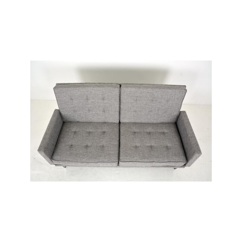 Sofa in metal and grey fabric, Florence KNOLL - 1960s