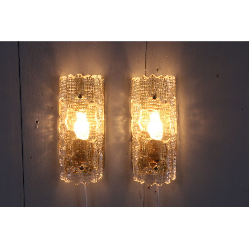 Pair of vintage Wall Lights by Carl Fagerlund for Orrefors 1960s