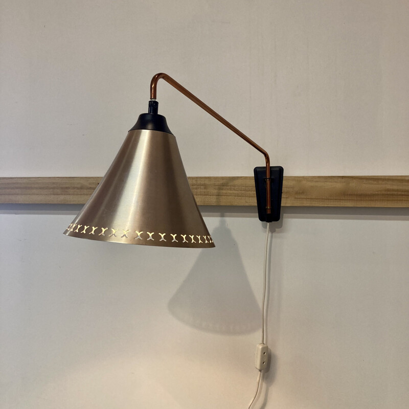 Vintage adjustable wall lamp, Scandinavian 1950s