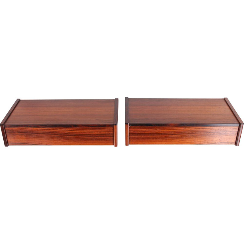 Pair of vintage Rosewood Floating Nightstands, Danish