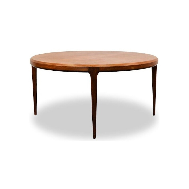 Round Silkeborg Møbelfabrik coffee table in teak, Johannes ANDERSEN - 1950s