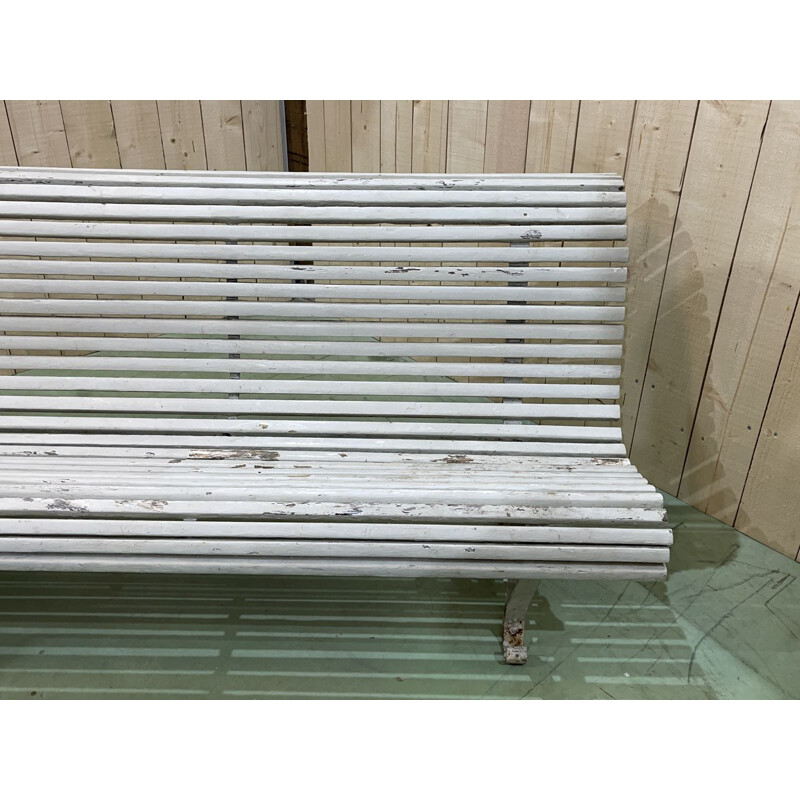 Vintage garden bench in wood and cast iron