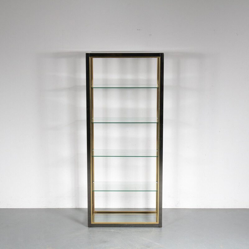 Vintage showcase cabinet by Belgo Chrom, Belgium 1970s