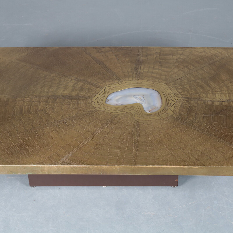 Vintage brass coffee table by Paco Rabanne for Lova Creation, Belgium 1970