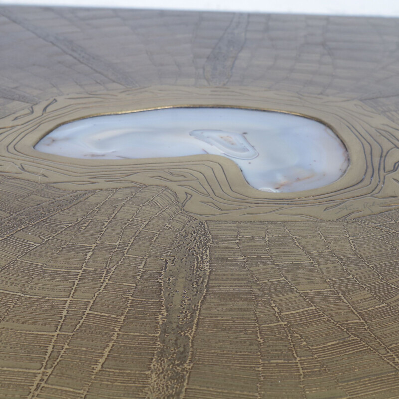 Vintage brass coffee table by Paco Rabanne for Lova Creation, Belgium 1970