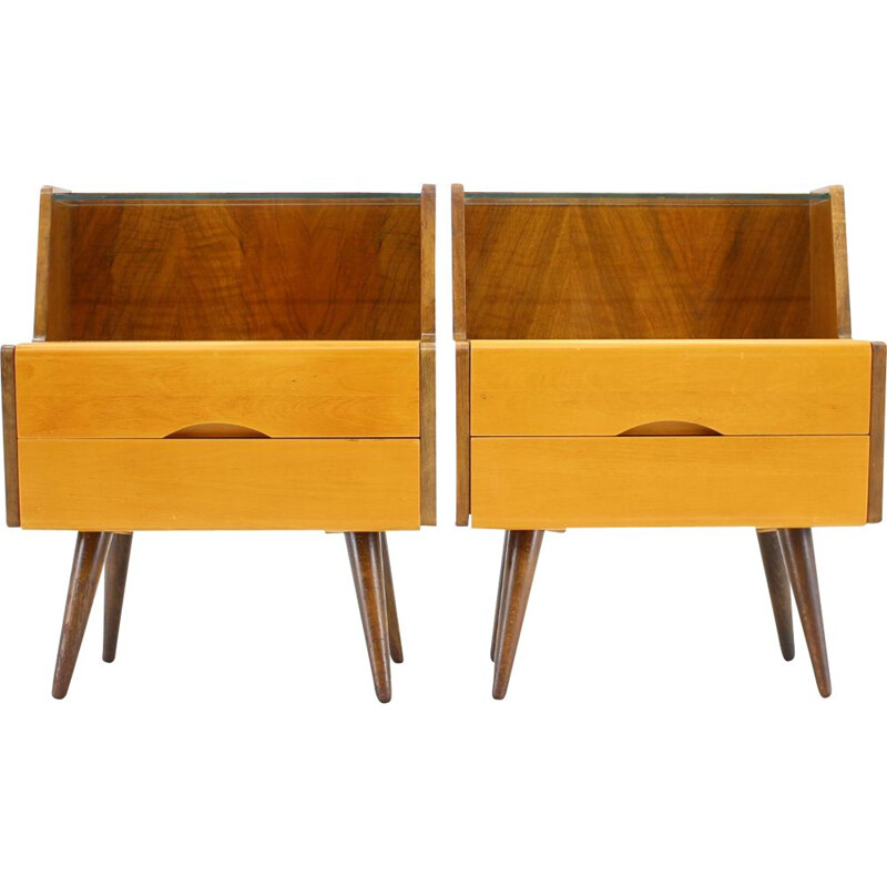 Vintage Bedside Tables, Czechoslovakia 1960s