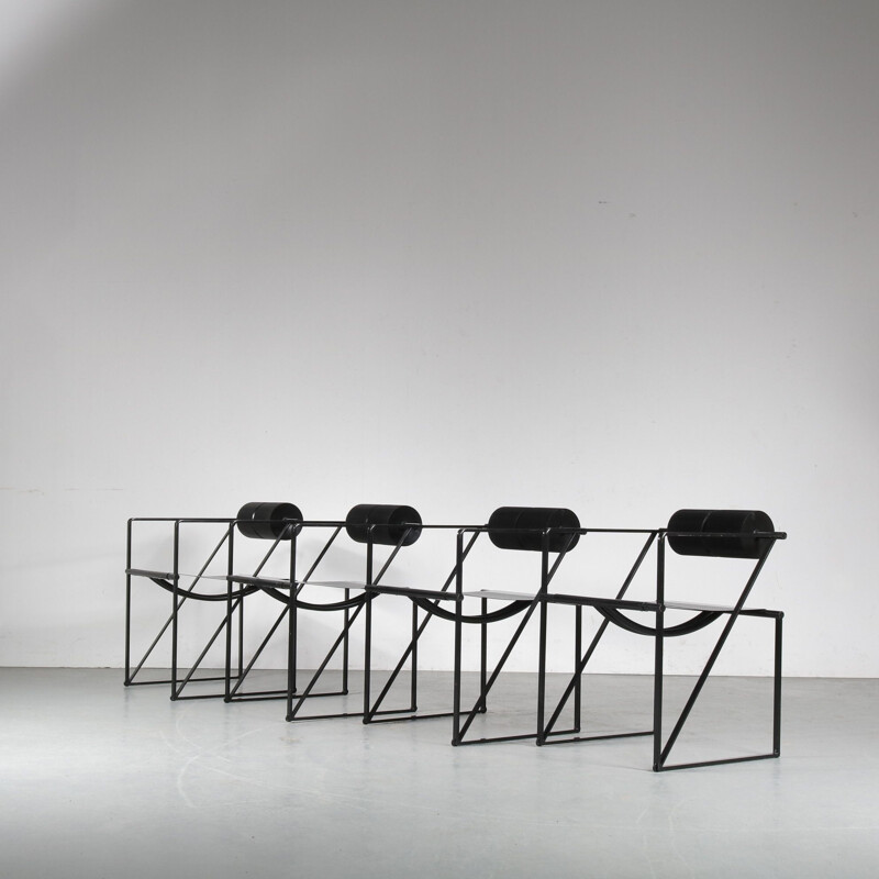 Set of vintage dining chairs "Seconda" by Mario Botta for Alias, Italy 1980s