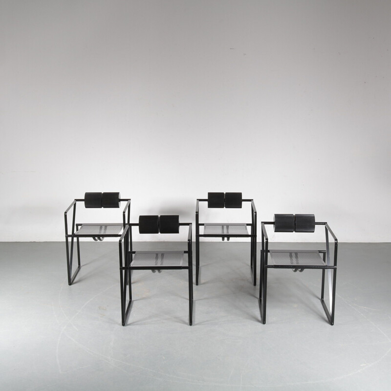 Set of vintage dining chairs "Seconda" by Mario Botta for Alias, Italy 1980s