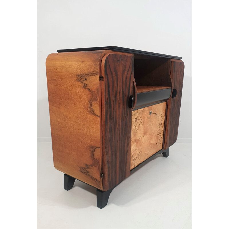 Vintage Art Deco Bar Cabinet by Jindrich Halabala 1950s