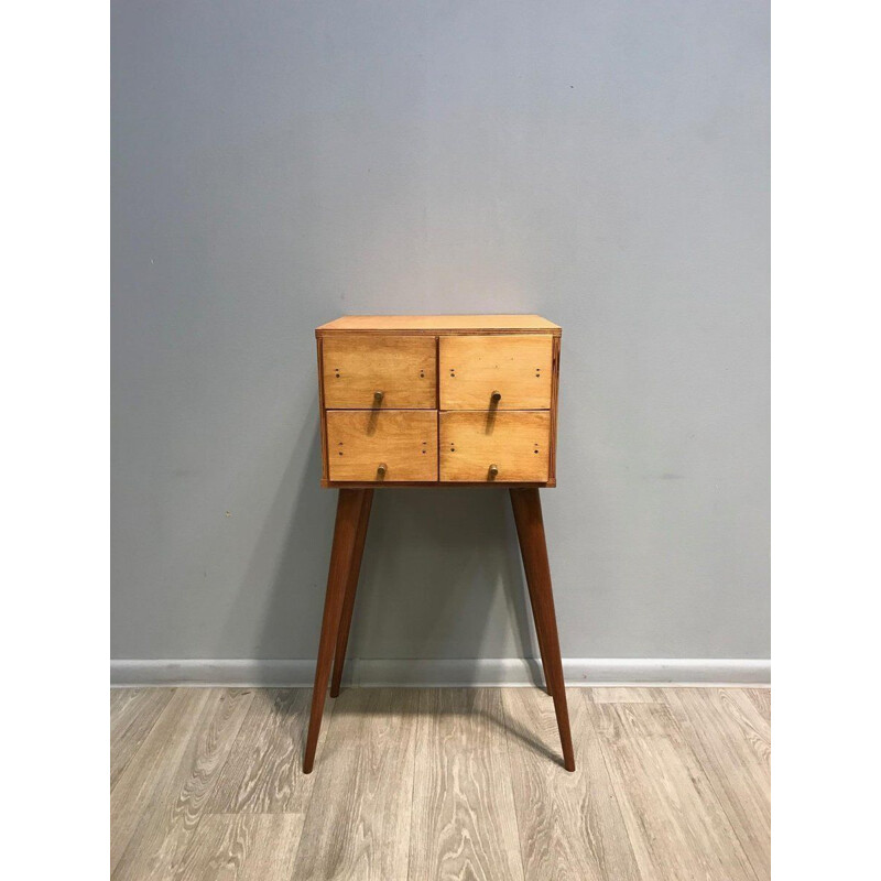 Vintage Library Cabinet On High Legs, Poland 1970s